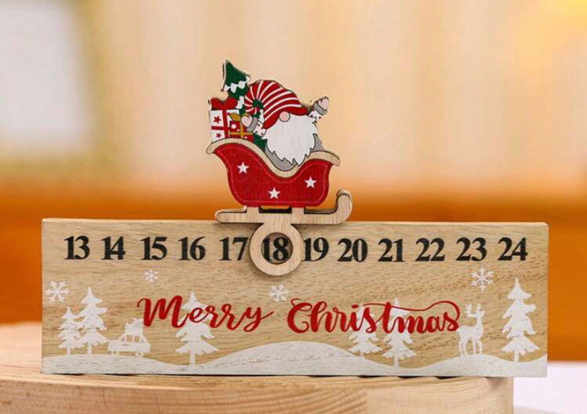 Wooden countdown for Christmas
