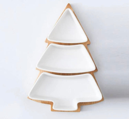 Christmas tree serving plate