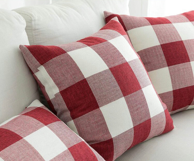 Red tartan Cushion cover