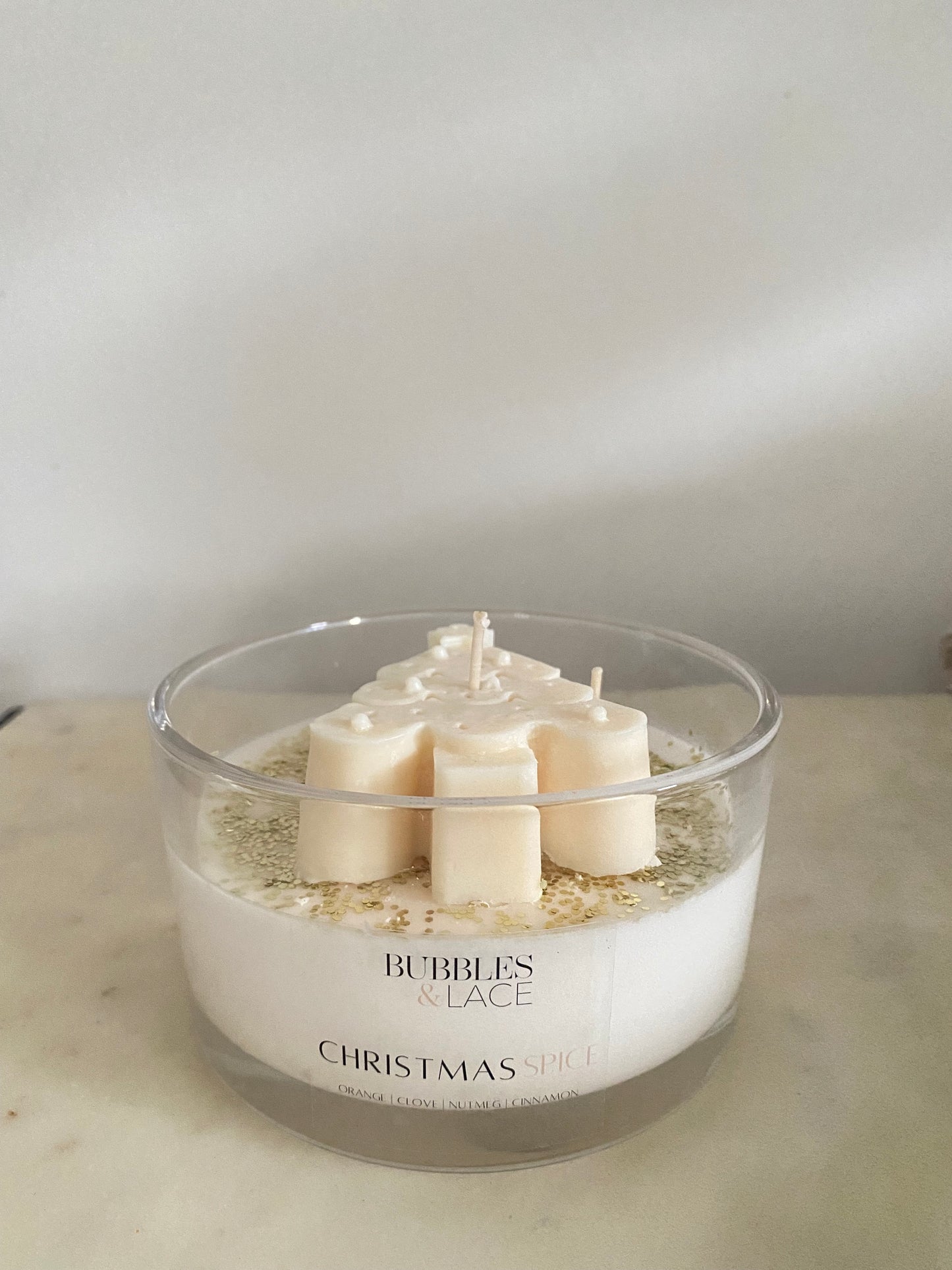 Large Christmas Sparkle Candle
