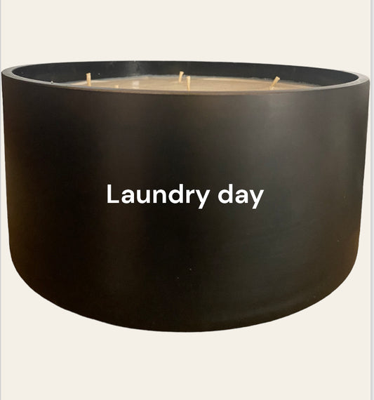Extra Large 6 wick matte black laundry day
