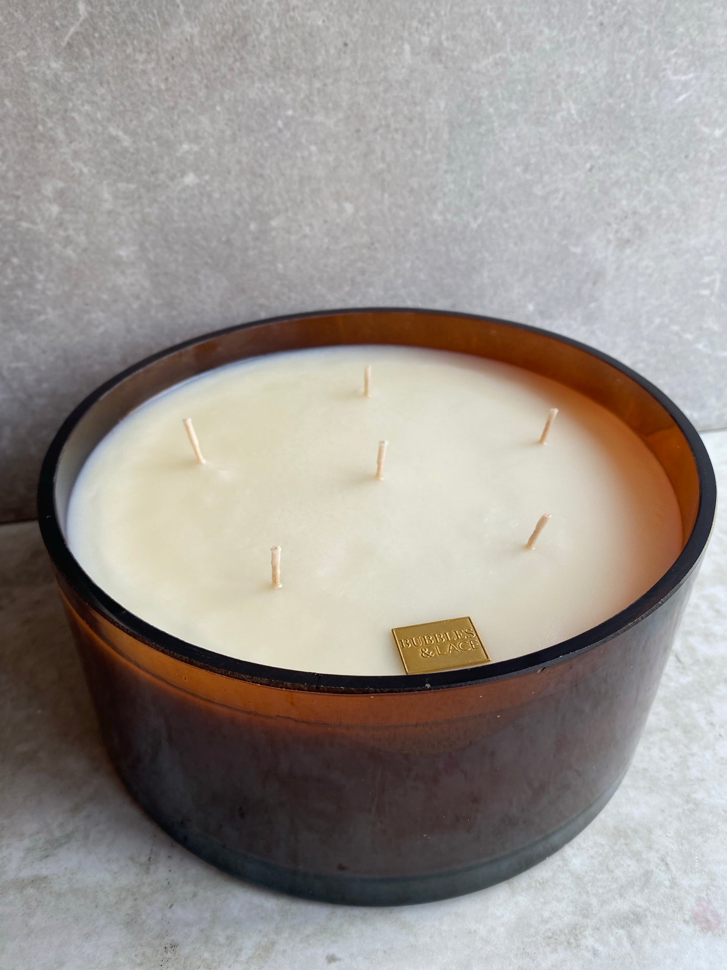 Large Amber 6 wick Candle